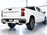 AWE 0FG Catback Split Rear Exit Exhaust for 4th Gen Silverado/Sierra 1500 5.3L (With Bumper Cutouts) - Quad Diamond Black Tips - Mounted
